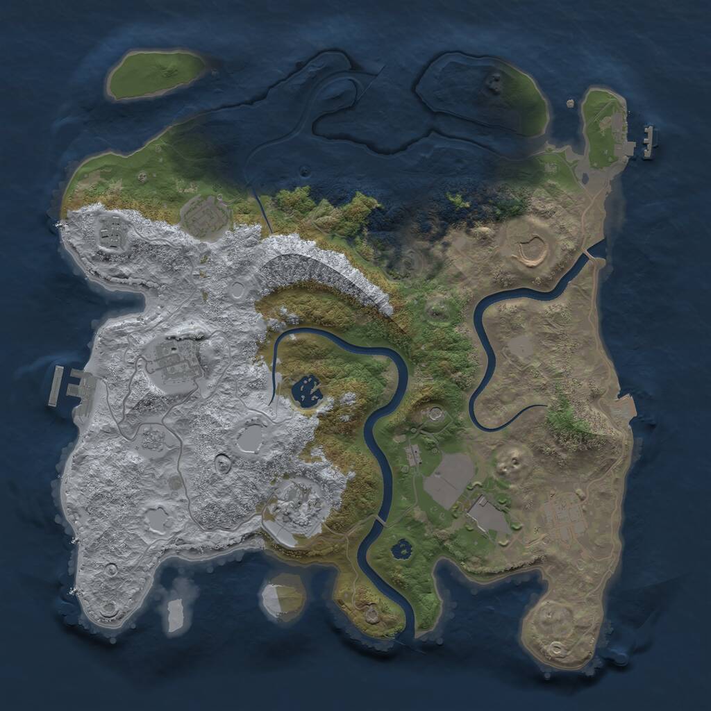 Rust Map: Procedural Map, Size: 3500, Seed: 1799883935, 14 Monuments