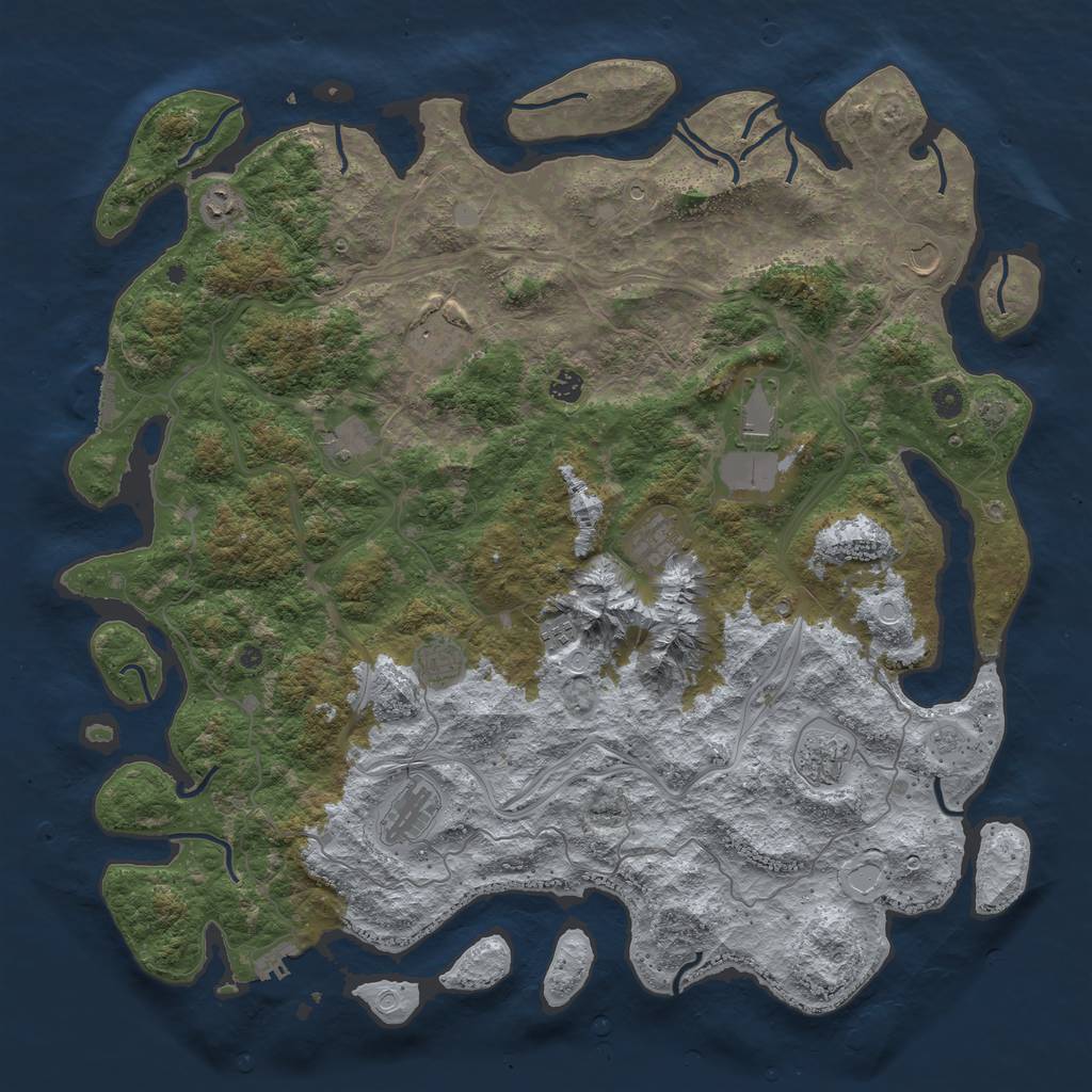 Rust Map: Procedural Map, Size: 5000, Seed: 1292720805, 18 Monuments