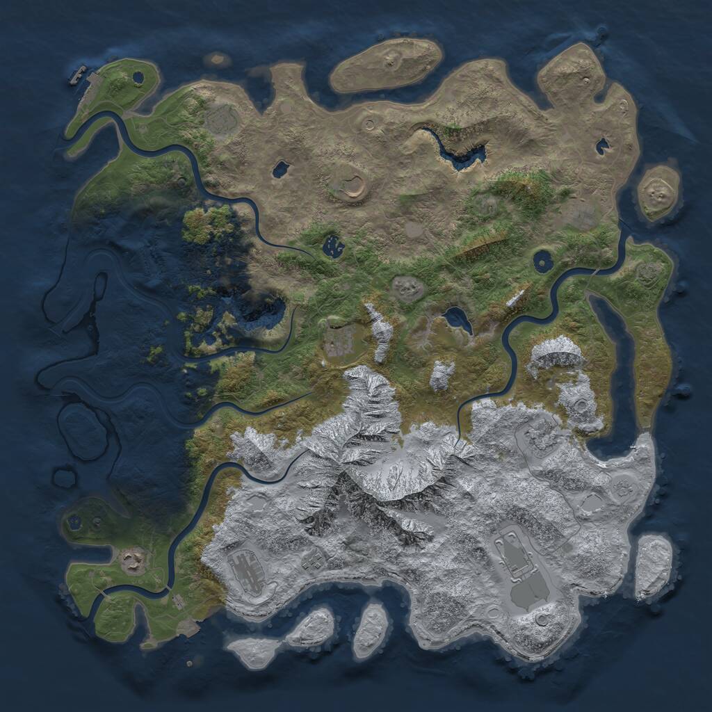 Rust Map: Procedural Map, Size: 5000, Seed: 1292720805, 15 Monuments