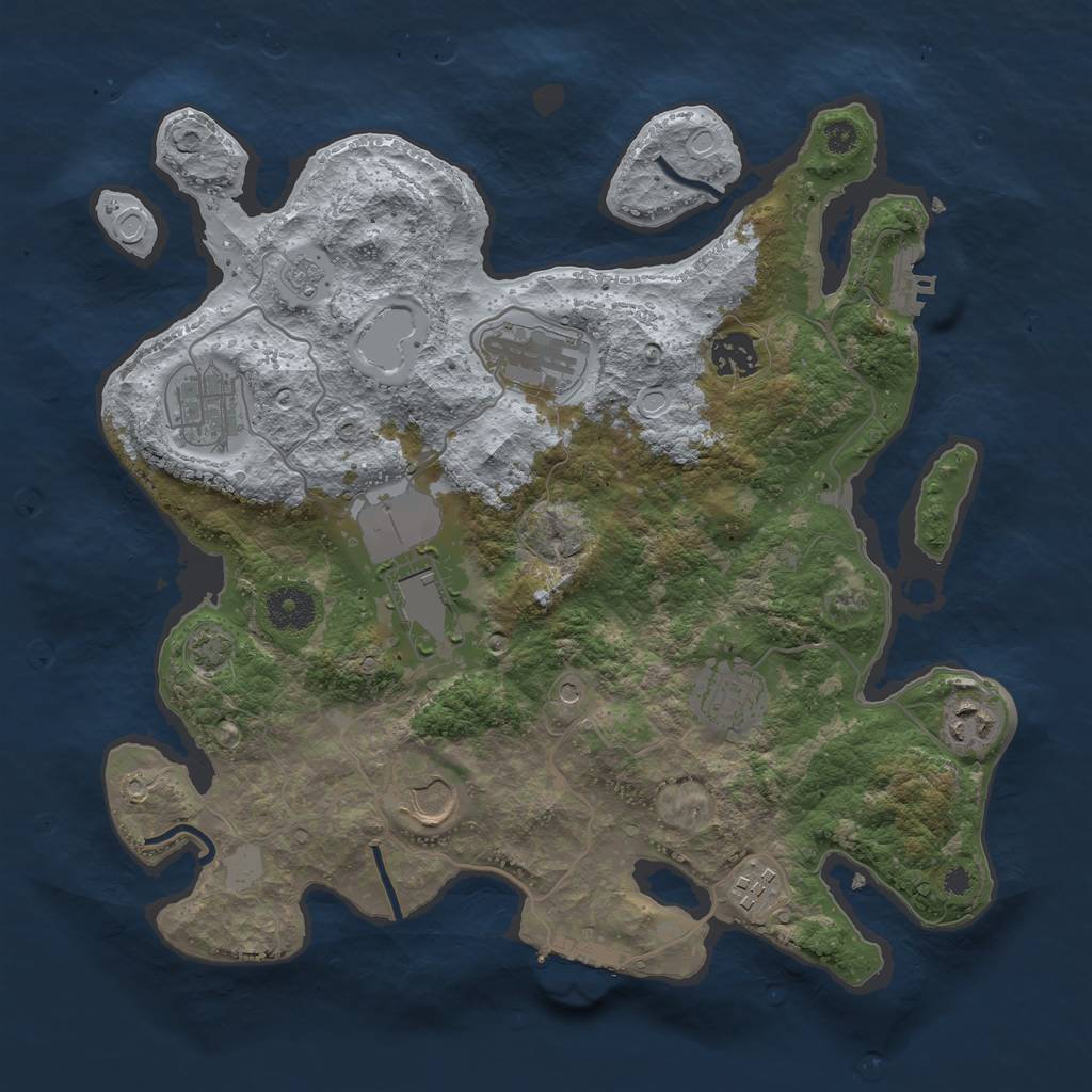 Rust Map: Procedural Map, Size: 3500, Seed: 1917295731, 15 Monuments