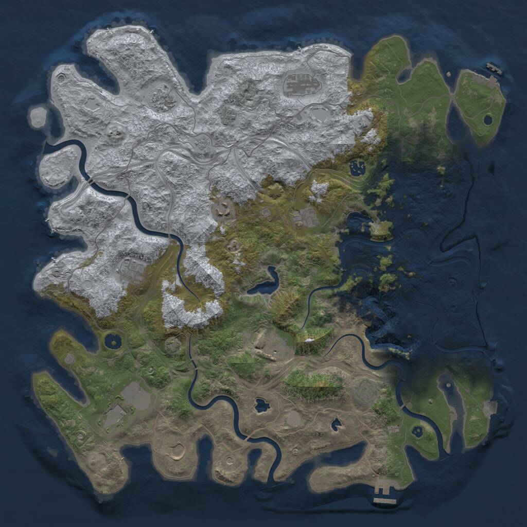 Rust Map: Procedural Map, Size: 4750, Seed: 4568461, 17 Monuments
