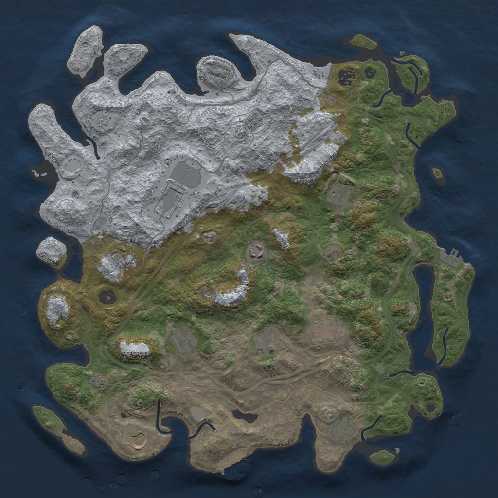 Rust Map: Procedural Map, Size: 4500, Seed: 562946825, 18 Monuments