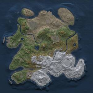Thumbnail Rust Map: Procedural Map, Size: 3000, Seed: 2327918, 11 Monuments