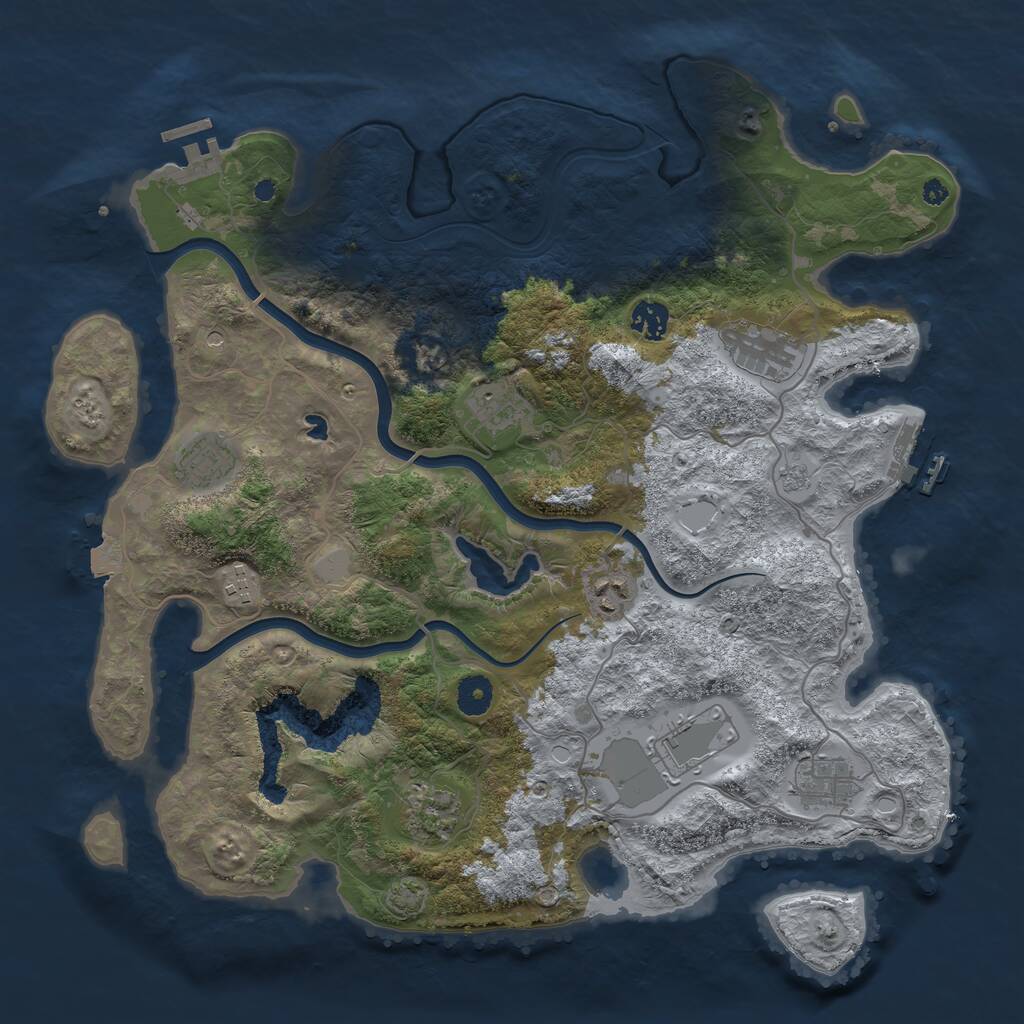 Rust Map: Procedural Map, Size: 4000, Seed: 4052023, 15 Monuments
