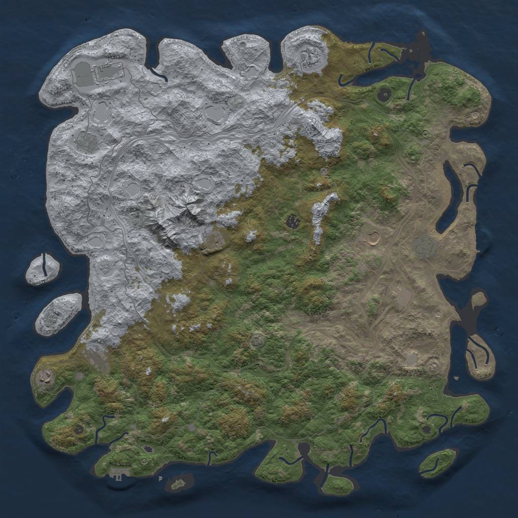 Rust Map: Procedural Map, Size: 5600, Seed: 8639, 18 Monuments