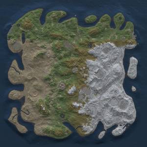 Thumbnail Rust Map: Procedural Map, Size: 4500, Seed: 910897193, 18 Monuments