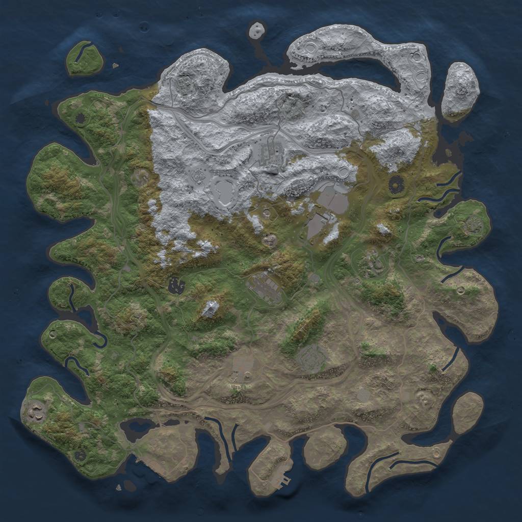 Rust Map: Procedural Map, Size: 4500, Seed: 1429672787, 16 Monuments