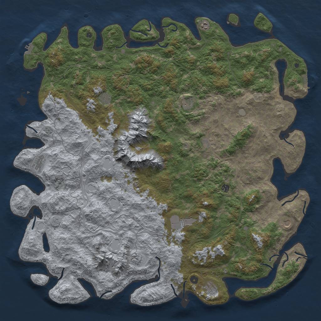 Rust Map: Procedural Map, Size: 6000, Seed: 546383204, 18 Monuments