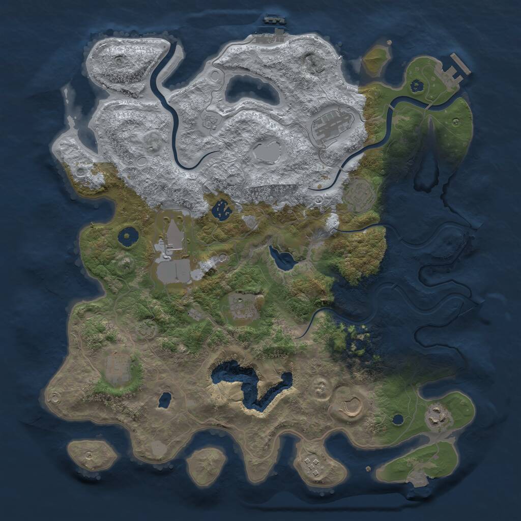 Rust Map: Procedural Map, Size: 4000, Seed: 5668164, 15 Monuments