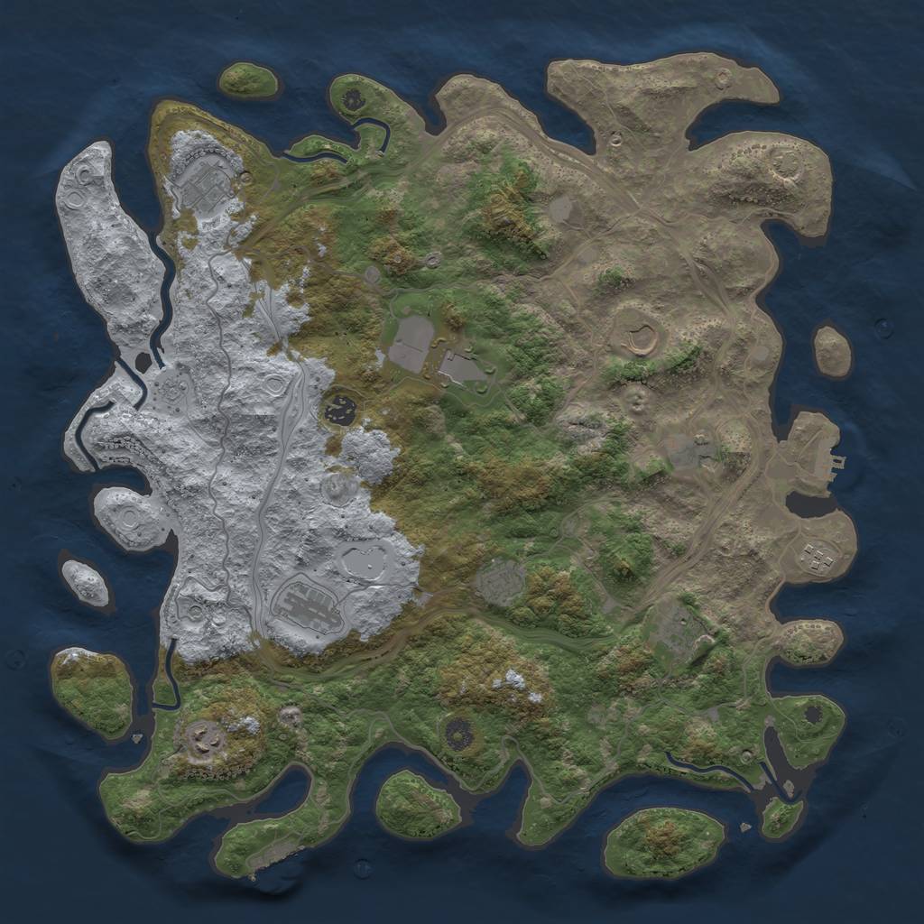 Rust Map: Procedural Map, Size: 4500, Seed: 324, 18 Monuments