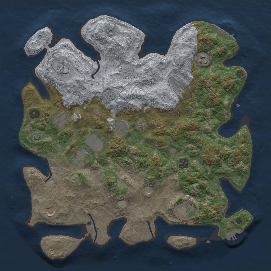 Rust Map: Procedural Map, Size: 4000, Seed: 339314, 17 Monuments