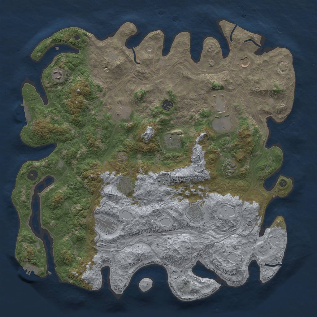 Rust Map: Procedural Map, Size: 4500, Seed: 452778861, 18 Monuments
