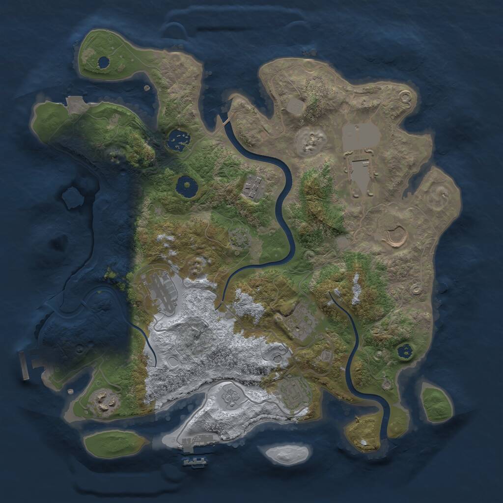 Rust Map: Procedural Map, Size: 3500, Seed: 151439114, 14 Monuments