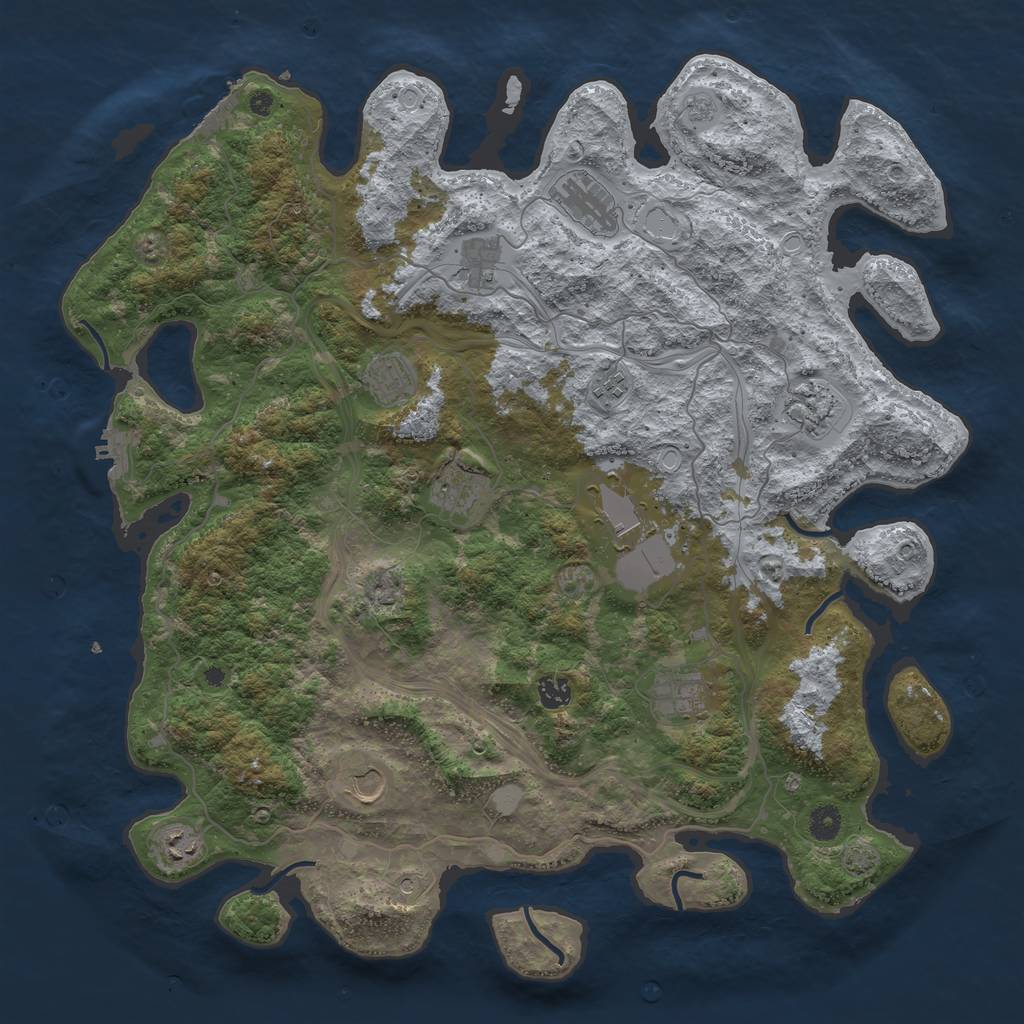 Rust Map: Procedural Map, Size: 4500, Seed: 230904115, 18 Monuments