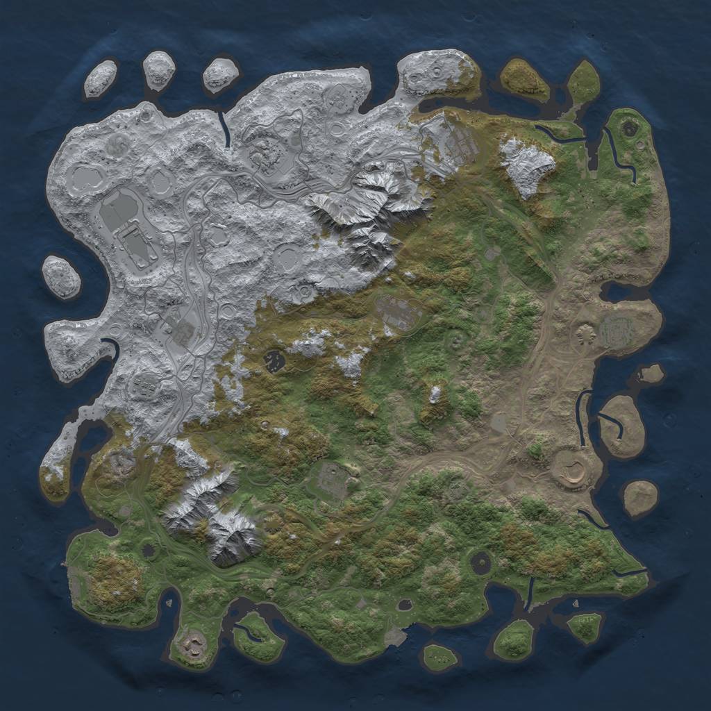 Rust Map: Procedural Map, Size: 5000, Seed: 6509980, 18 Monuments