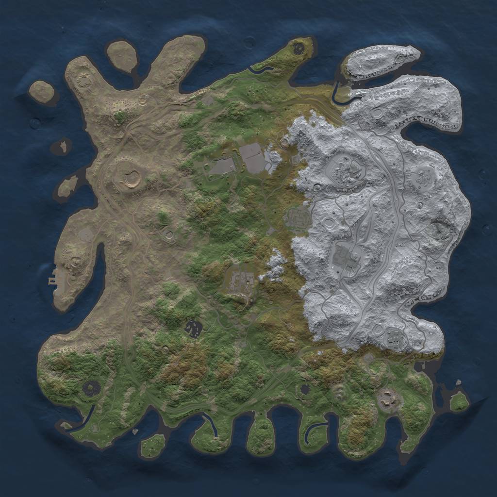 Rust Map: Procedural Map, Size: 4250, Seed: 1546922493, 15 Monuments