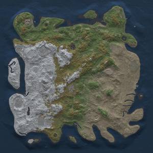 Thumbnail Rust Map: Procedural Map, Size: 4500, Seed: 1908386569, 17 Monuments