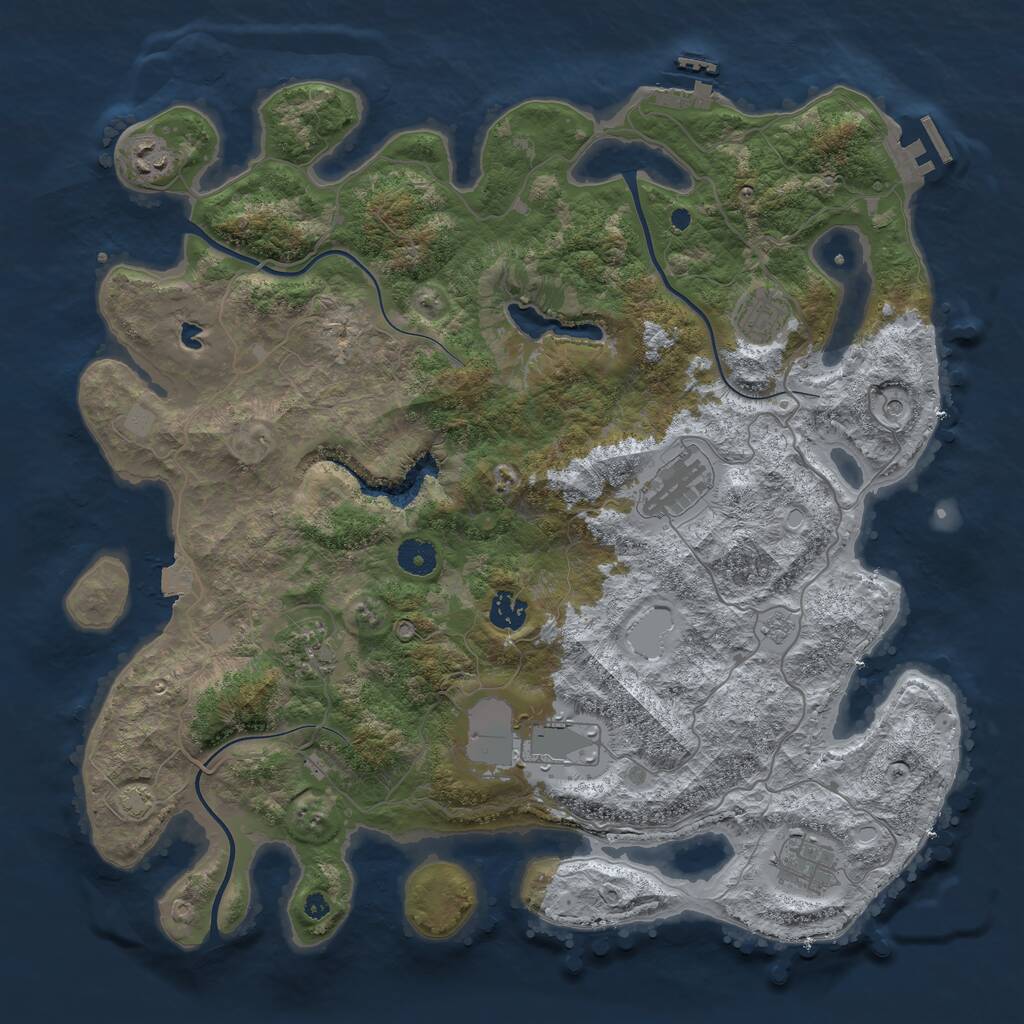 Rust Map: Procedural Map, Size: 4050, Seed: 2098759434, 13 Monuments