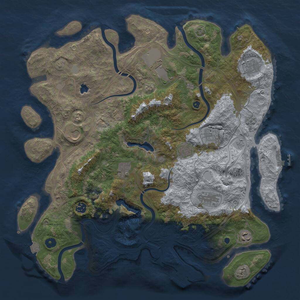 Rust Map: Procedural Map, Size: 4250, Seed: 2036911313, 16 Monuments