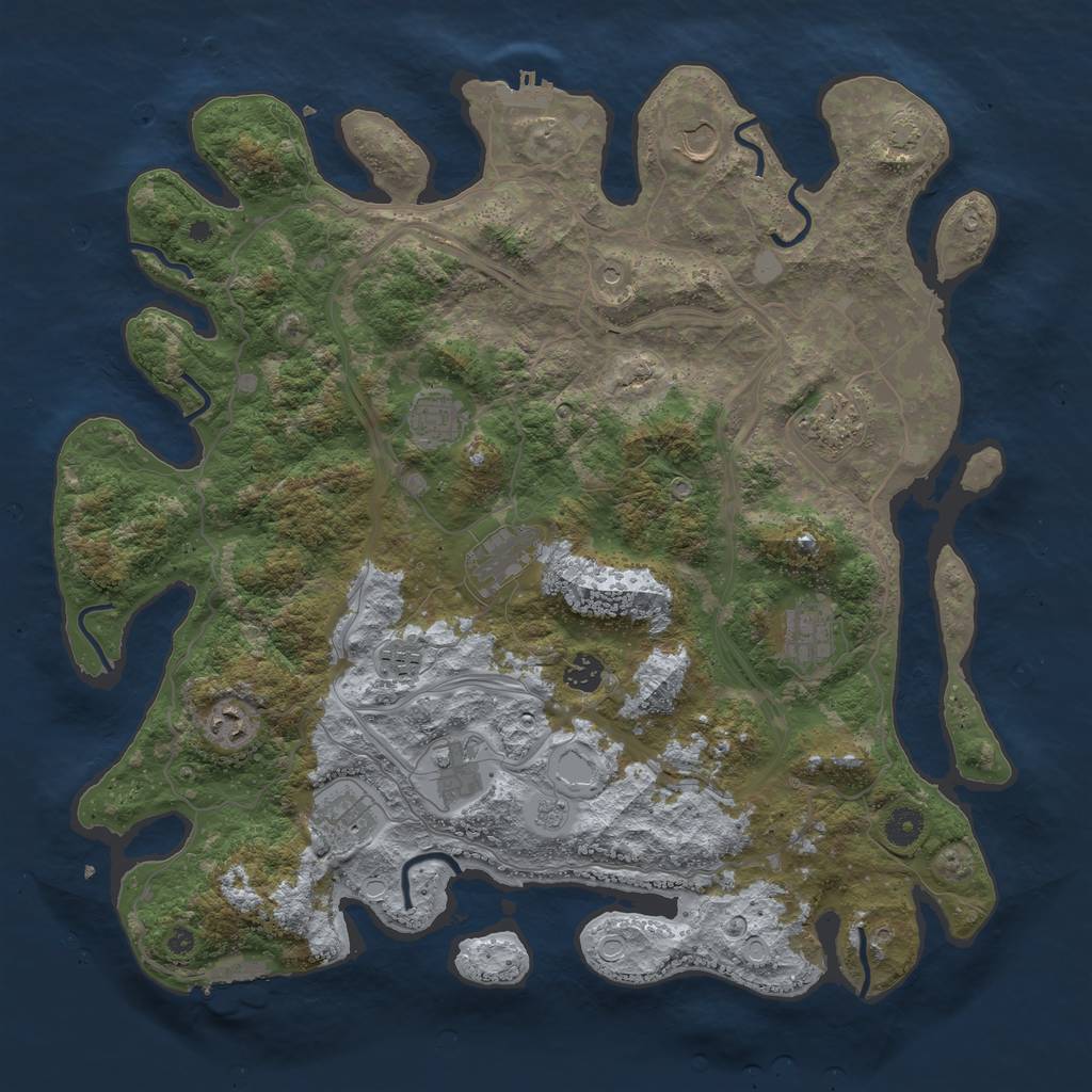 Rust Map: Procedural Map, Size: 4250, Seed: 2049, 18 Monuments