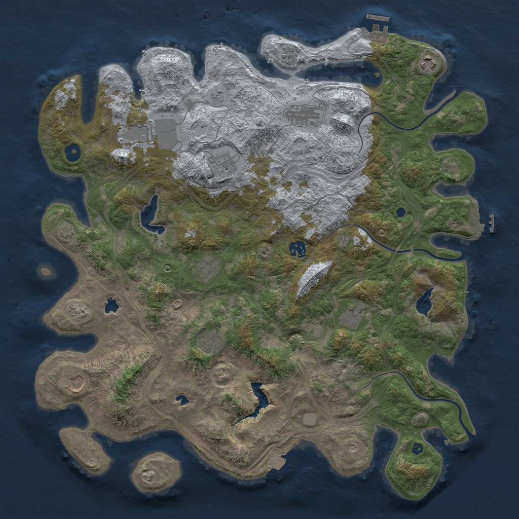 Rust Map: Procedural Map, Size: 4500, Seed: 795307, 16 Monuments