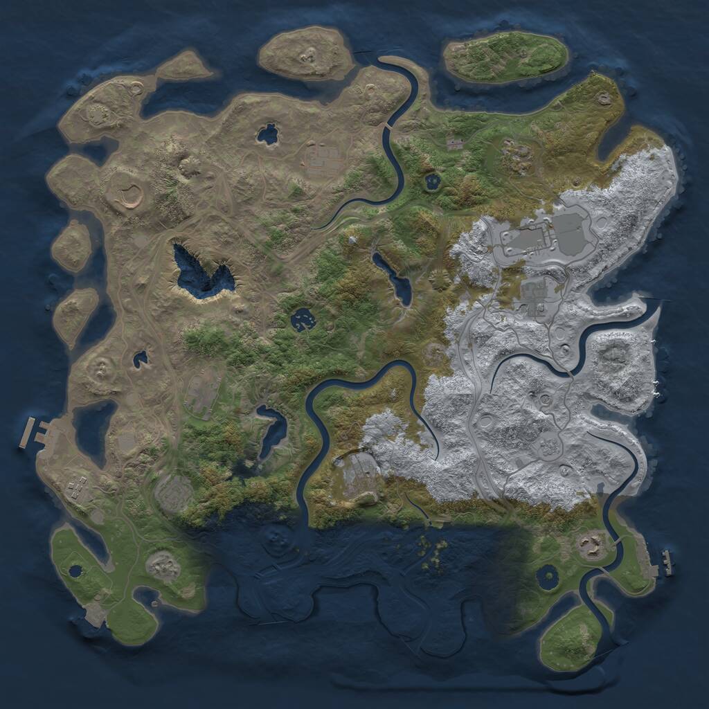 Rust Map: Procedural Map, Size: 4500, Seed: 81726354, 17 Monuments