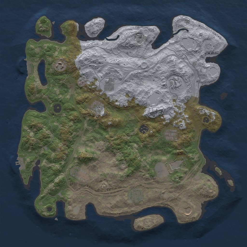 Rust Map: Procedural Map, Size: 4250, Seed: 412583421, 18 Monuments
