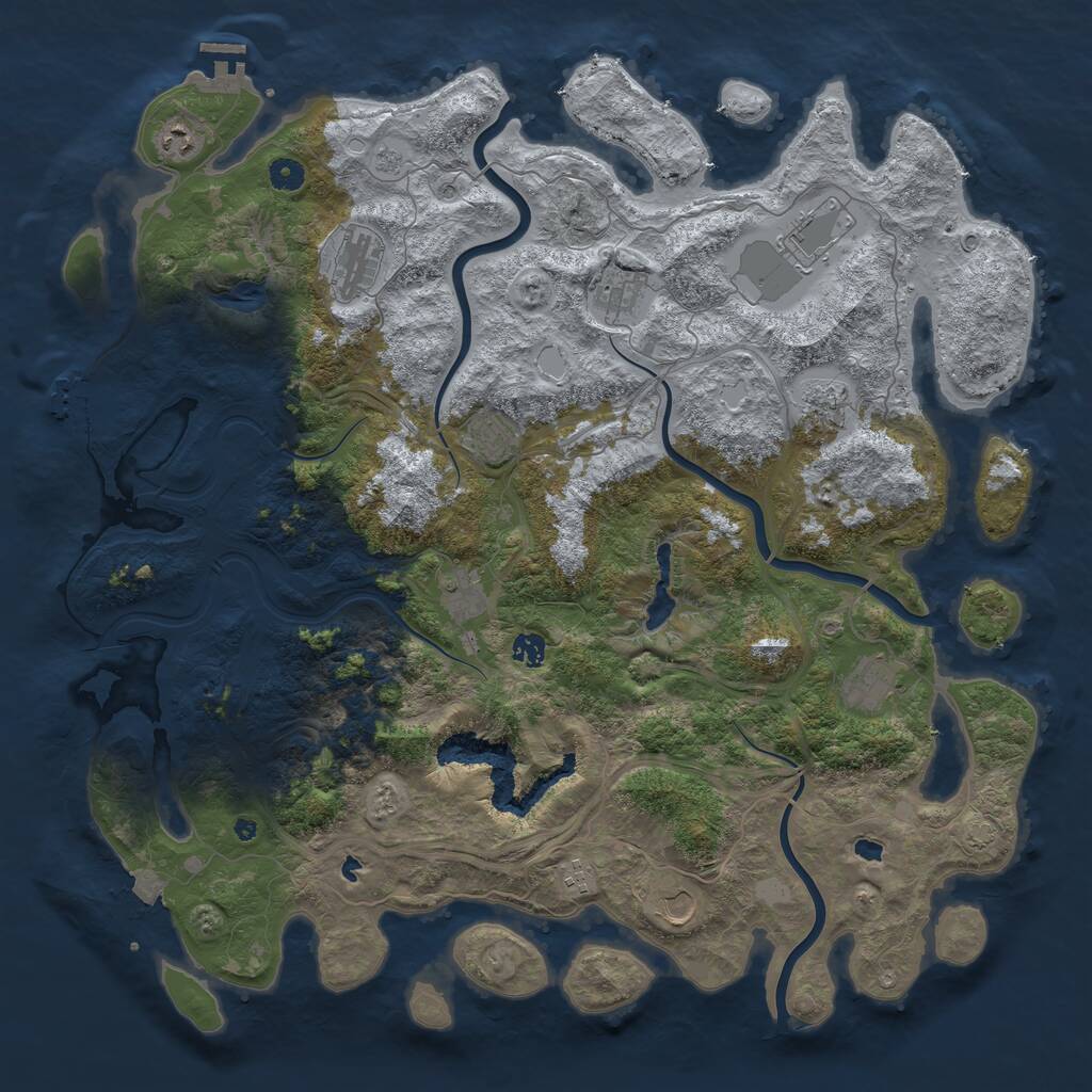 Rust Map: Procedural Map, Size: 4800, Seed: 184039538, 17 Monuments