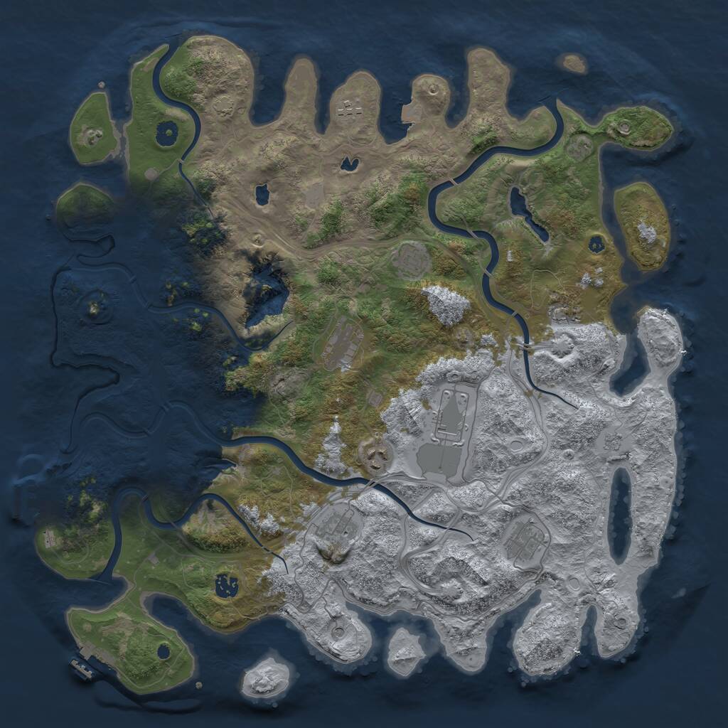 Rust Map: Procedural Map, Size: 4500, Seed: 1171003937, 15 Monuments