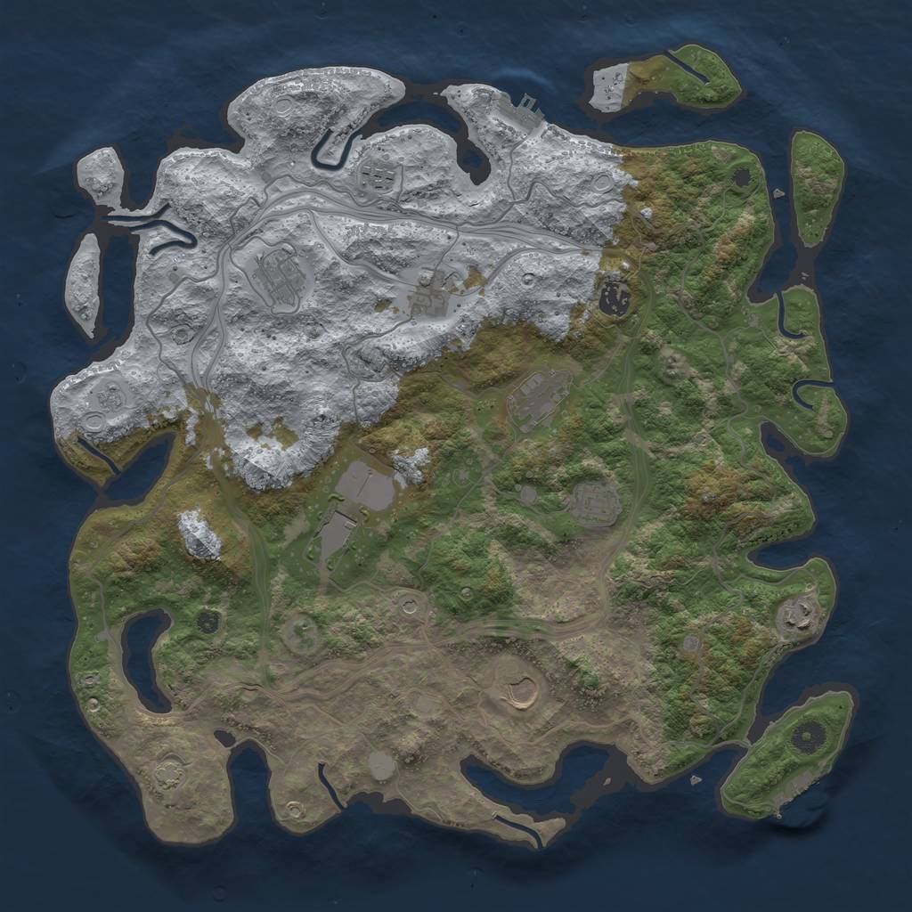 Rust Map: Procedural Map, Size: 4250, Seed: 1678041936, 16 Monuments