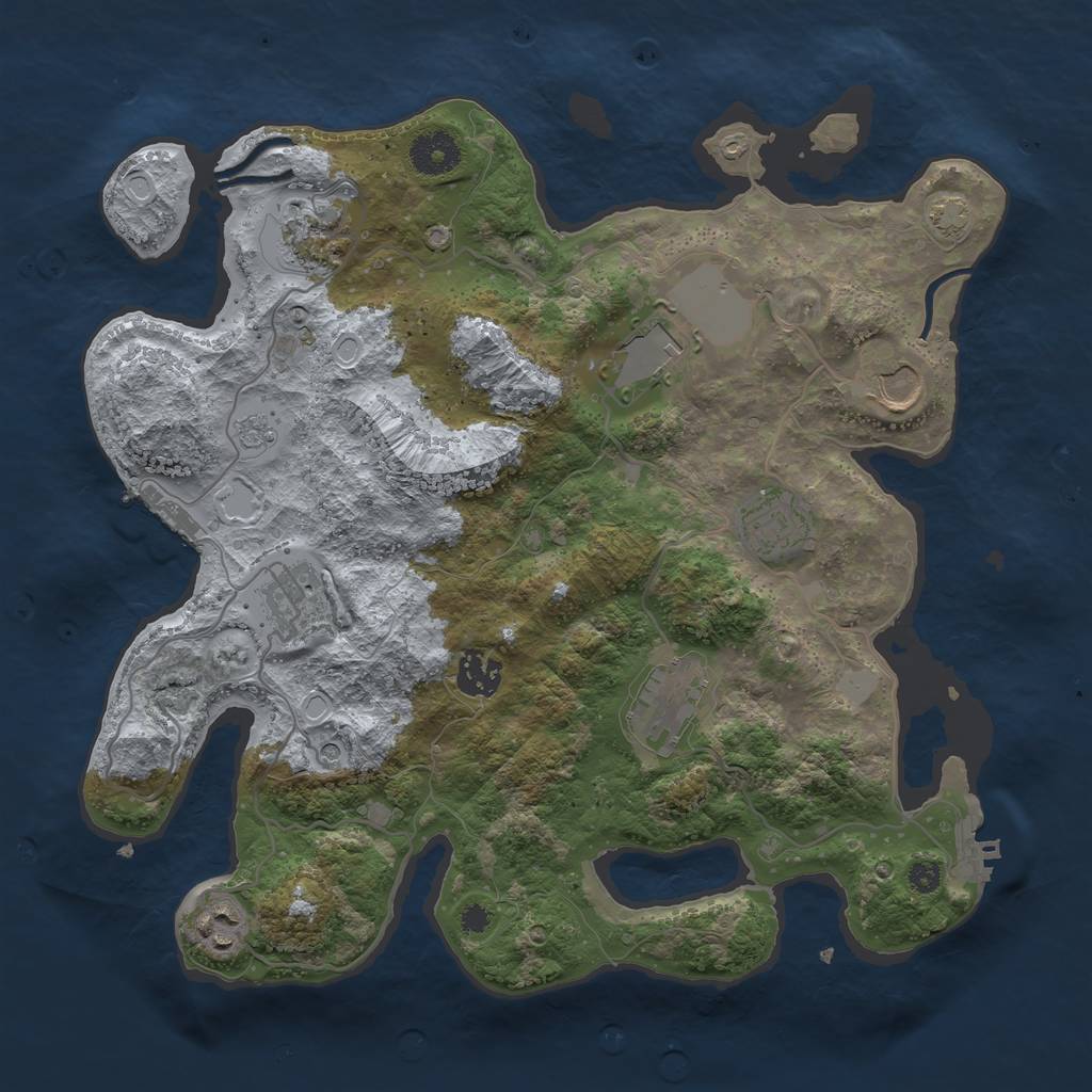 Rust Map: Procedural Map, Size: 3500, Seed: 1684552895, 16 Monuments