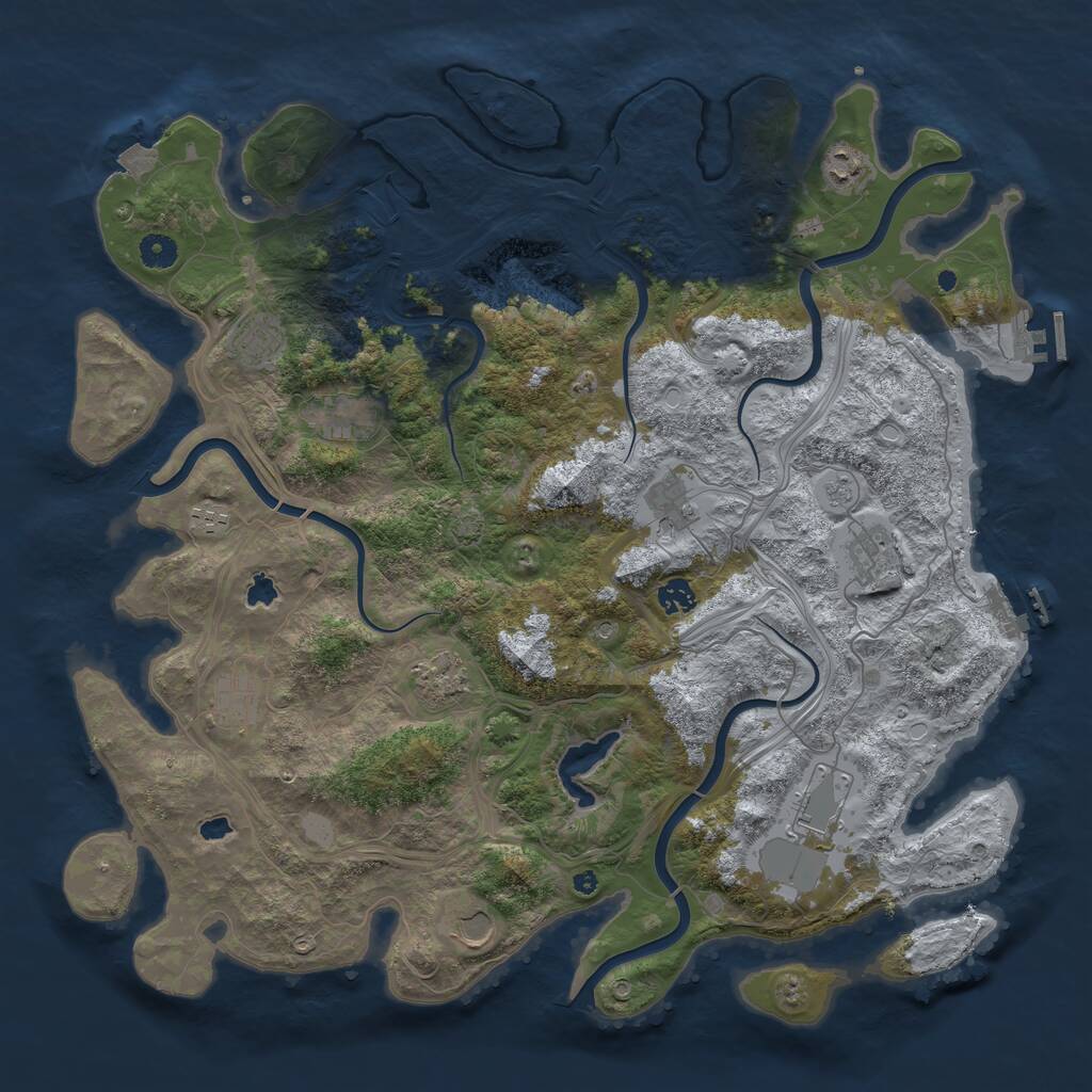 Rust Map: Procedural Map, Size: 4500, Seed: 679033755, 17 Monuments