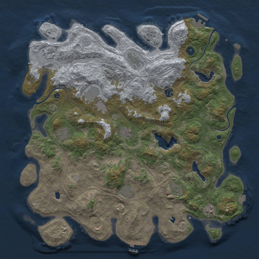 Rust Map: Procedural Map, Size: 4500, Seed: 1422503450, 17 Monuments