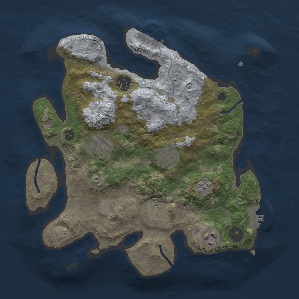 Rust Map: Procedural Map, Size: 3000, Seed: 711883545, 13 Monuments