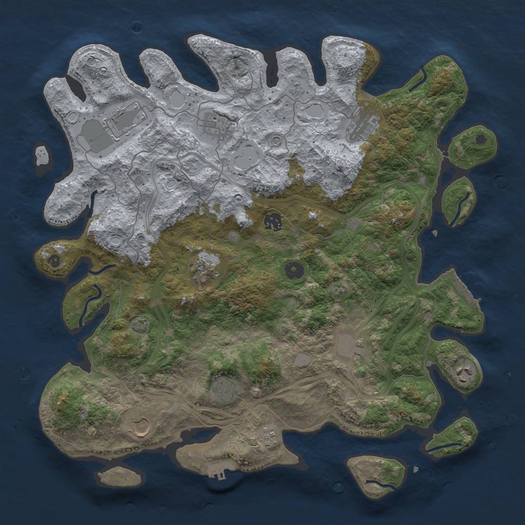 Rust Map: Procedural Map, Size: 4250, Seed: 488290161, 17 Monuments