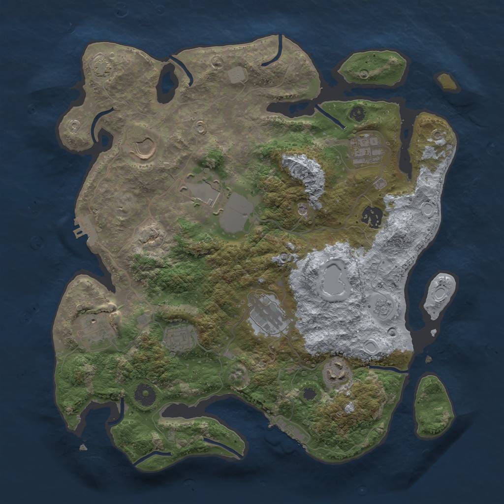 Rust Map: Procedural Map, Size: 3500, Seed: 238917262, 15 Monuments