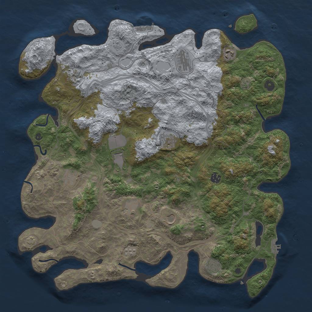 Rust Map: Procedural Map, Size: 4500, Seed: 113978848, 18 Monuments