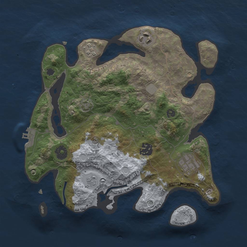 Rust Map: Procedural Map, Size: 2800, Seed: 12788467, 10 Monuments