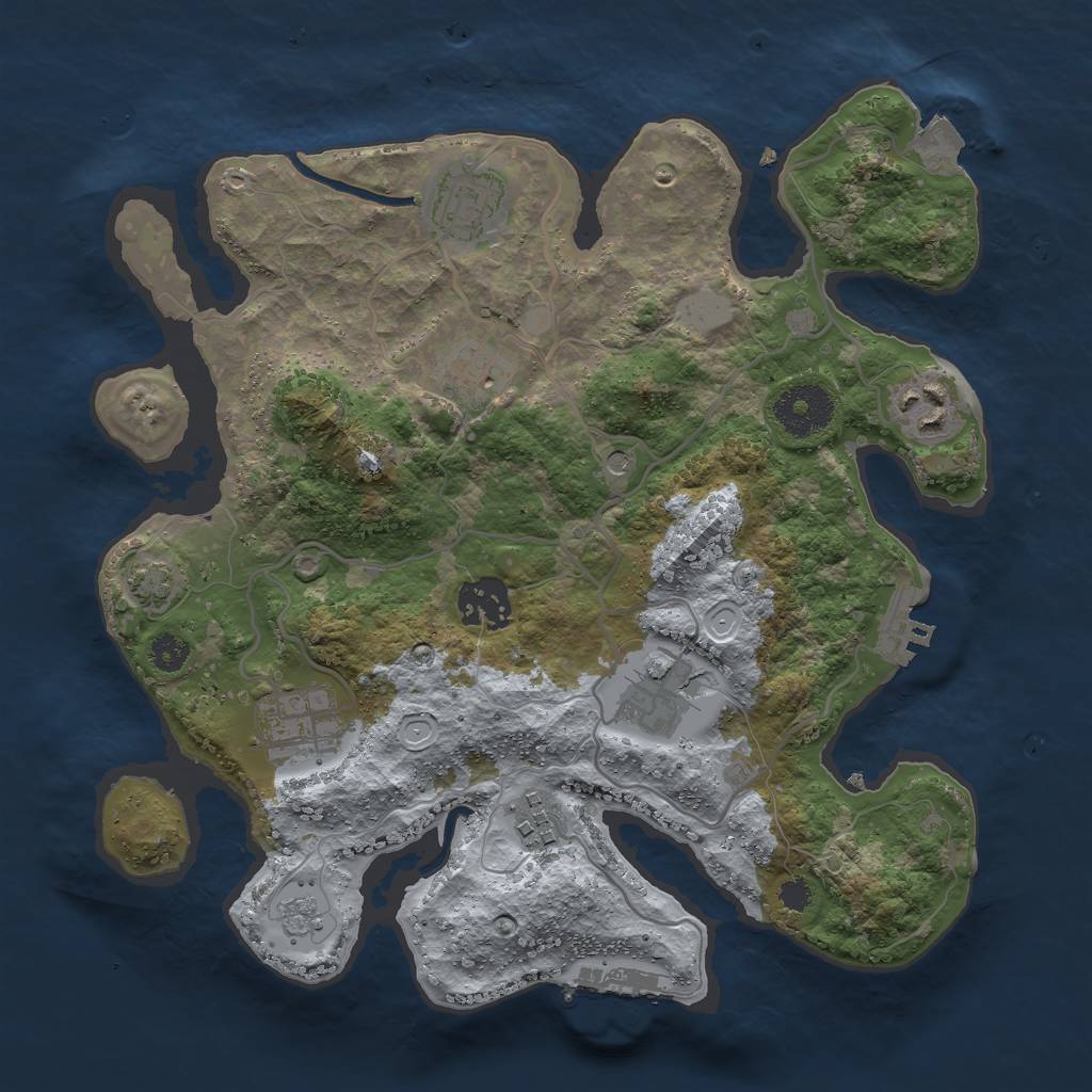 Rust Map: Procedural Map, Size: 3000, Seed: 898989882, 15 Monuments