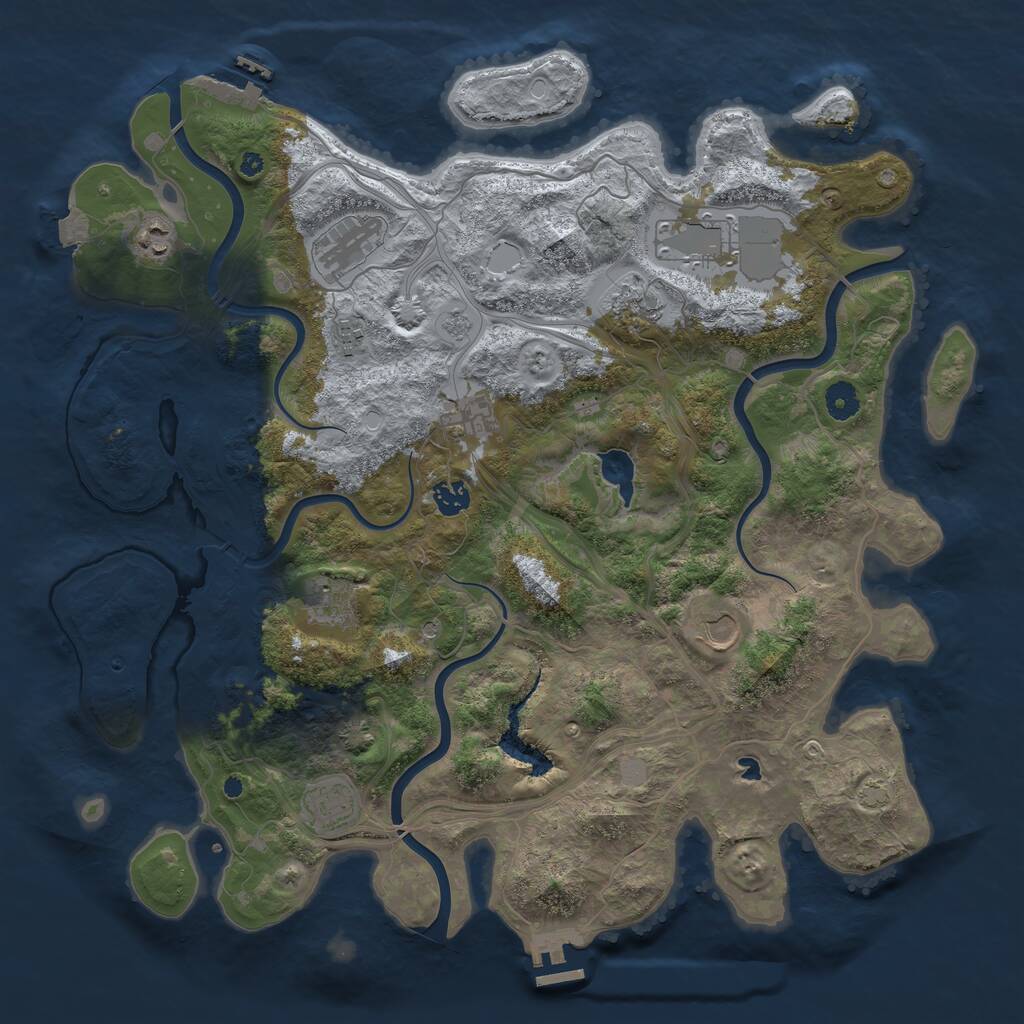 Rust Map: Procedural Map, Size: 4250, Seed: 1387, 16 Monuments