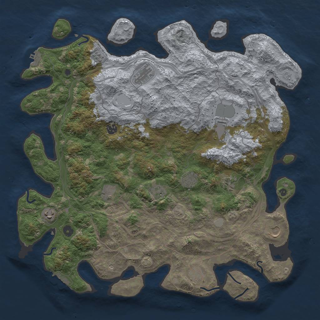 Rust Map: Procedural Map, Size: 4500, Seed: 337495081, 18 Monuments