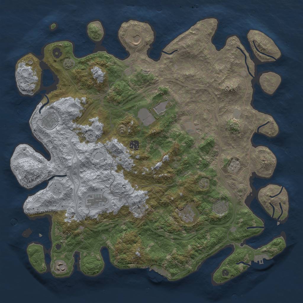 Rust Map: Procedural Map, Size: 4500, Seed: 119, 17 Monuments