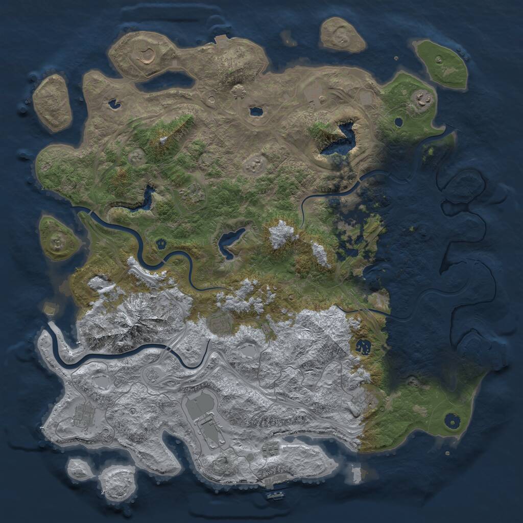 Rust Map: Procedural Map, Size: 5000, Seed: 339322, 17 Monuments