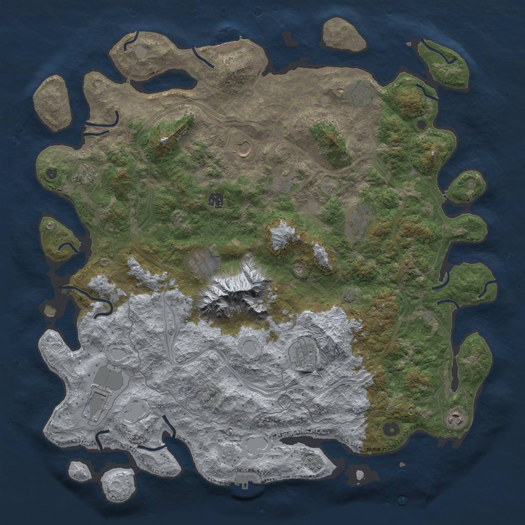 Rust Map: Procedural Map, Size: 5000, Seed: 339322, 18 Monuments