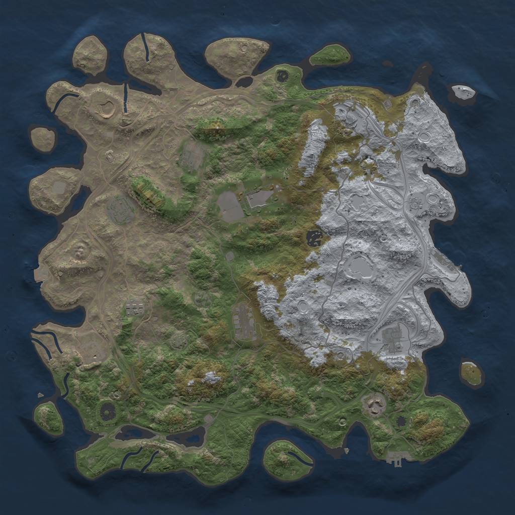 Rust Map: Procedural Map, Size: 4500, Seed: 1119744138, 19 Monuments