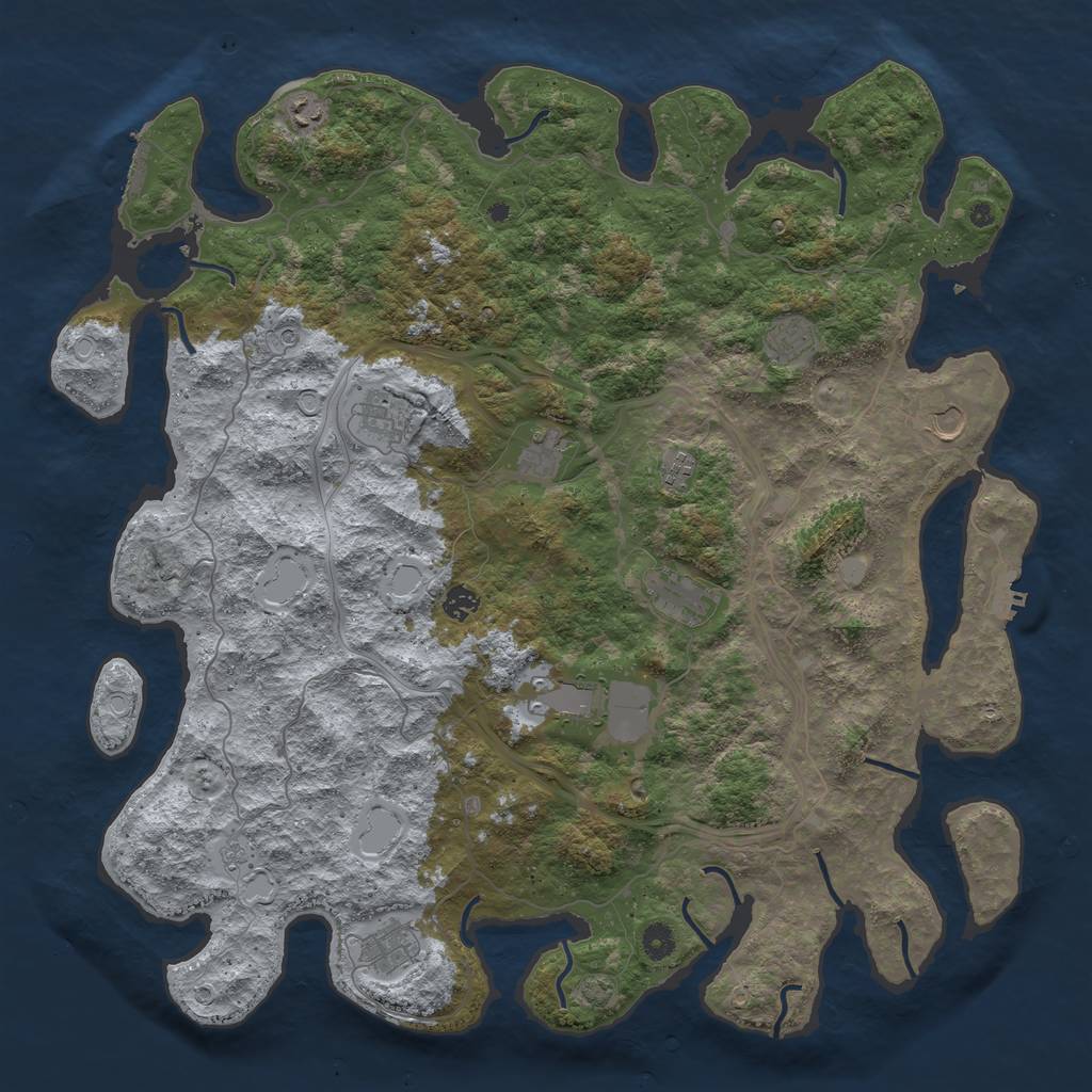 Rust Map: Procedural Map, Size: 4750, Seed: 40051922, 17 Monuments