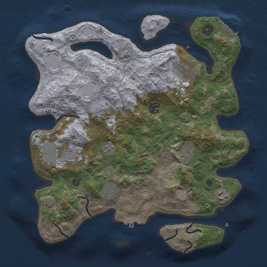 Rust Map: Procedural Map, Size: 3500, Seed: 5042023, 15 Monuments