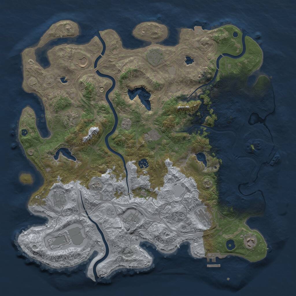 Rust Map: Procedural Map, Size: 4500, Seed: 702026928, 17 Monuments