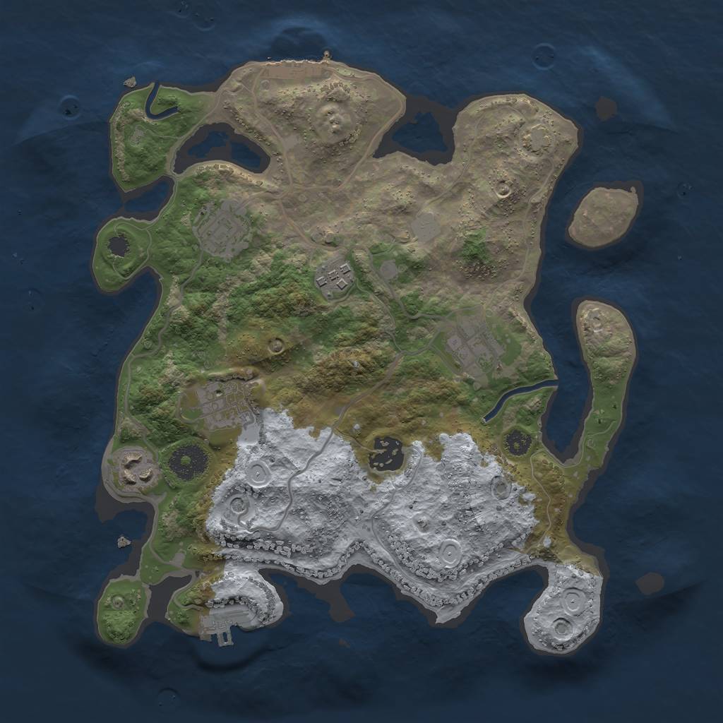 Rust Map: Procedural Map, Size: 3000, Seed: 237658082, 12 Monuments