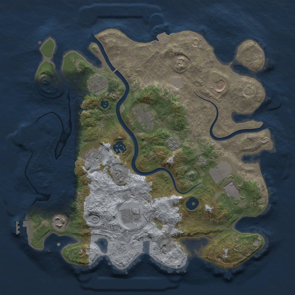 Rust Map: Procedural Map, Size: 3500, Seed: 356969, 15 Monuments